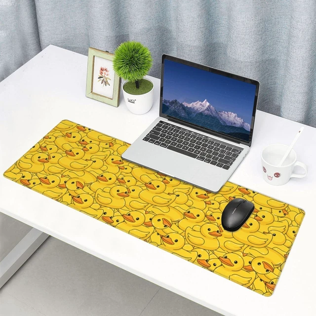 Alt view image 3 of 5 - AoHanan Yellow Kawaii Duck Large Mouse Pad Extended Gaming Mousepad with Stitched Edges 3mm Office Decor Women Men Computer Accessories for Home Office 31.5 X 11.8 Inch