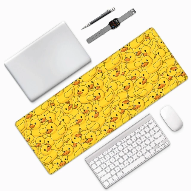 Alt view image 2 of 5 - AoHanan Yellow Kawaii Duck Large Mouse Pad Extended Gaming Mousepad with Stitched Edges 3mm Office Decor Women Men Computer Accessories for Home Office 31.5 X 11.8 Inch