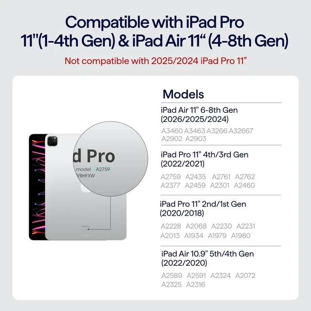 Alt view image 2 of 5 - PITAKA for iPad Air 11 Inch Case M4/M3/M2, 4 Intuitive Angles, Folio2-White