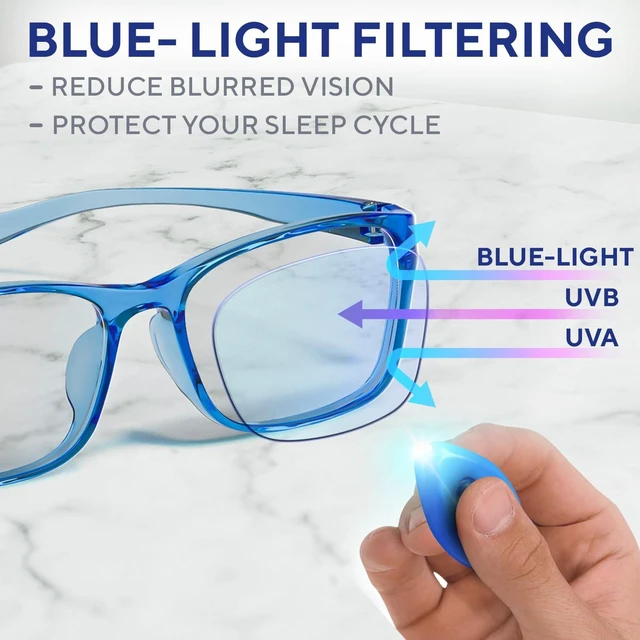 Alt view image 4 of 5 - Clear Blue Light Glasses for Women and Men, Computer and Screen Glasses