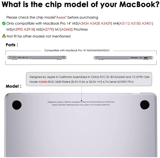 Alt view image 2 of 5 - eleger Anti-Cracking Case Compatible with MacBook Pro 14 inch M5 M4 M3 M2 M1 Pro/Max A3434 A3426 A3427 A3112 A3185 A3401 A2918 - A2442, 2026 2025 2024-2021, TPU Bumper & Hard PC Shell, Matte Black