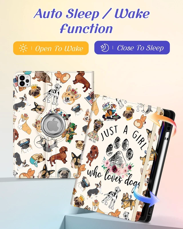 Alt view image 4 of 5 - Kidcube for iPad Pro 13 inch M4(2024) / M5(2025) Case,Cartoon Dogs