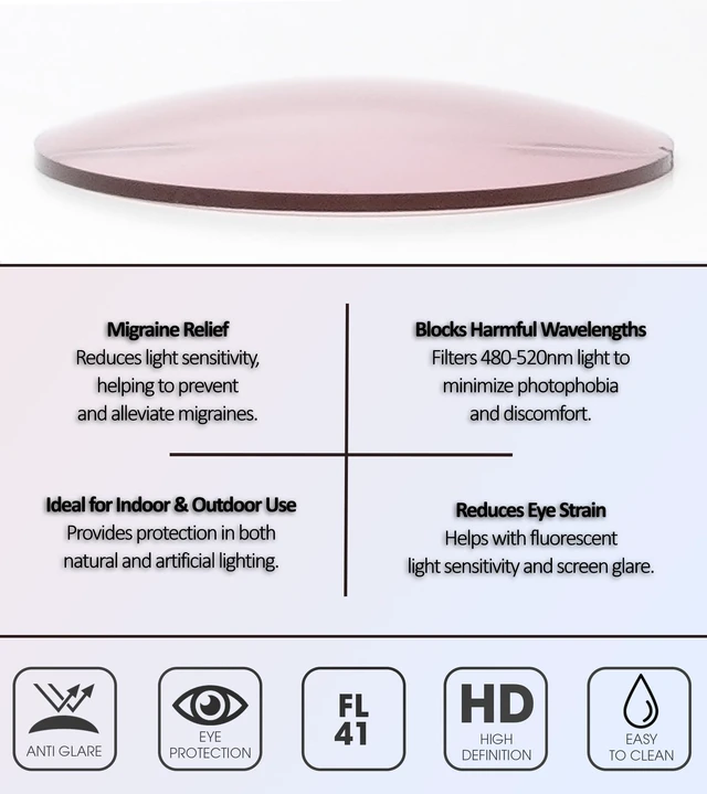 Alt view image 4 of 5 - Medspex M Readers 105 Color Therapy Reading Glasses +2.75 Black/FL-41 Rose Unisex Fluorescent Light Sensitivity Chromotherapy Chakra Healing
