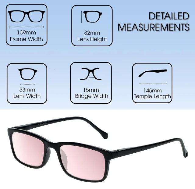Alt view image 3 of 5 - Medspex M Readers 105 Color Therapy Reading Glasses +2.75 Black/FL-41 Rose Unisex Fluorescent Light Sensitivity Chromotherapy Chakra Healing