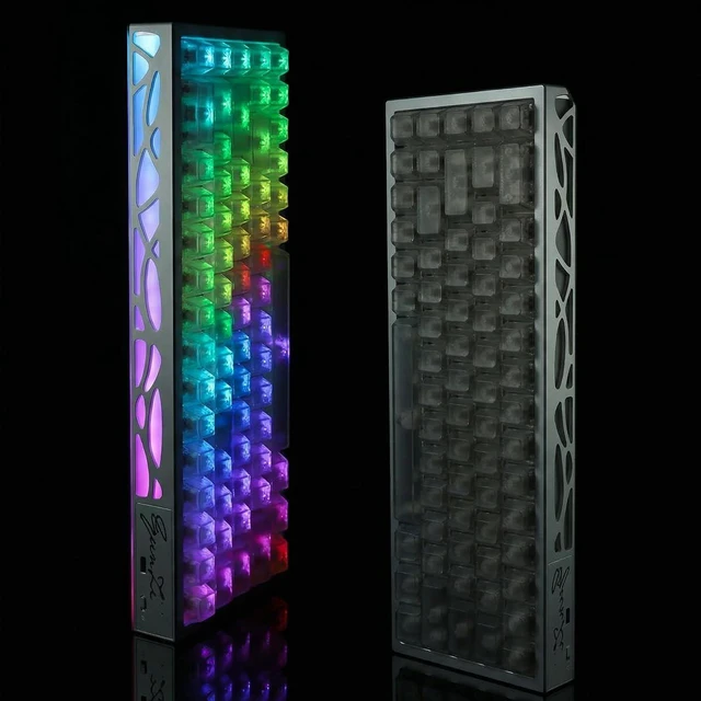 Alt view image 2 of 5 - Hyekit Carbon Fiber 119 Key Cherry Profile Keycaps in White Translucent