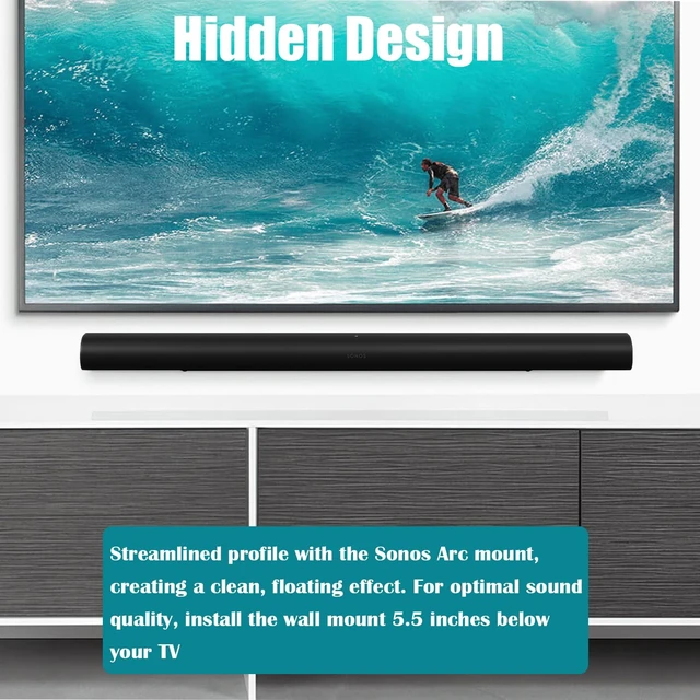 Alt view image 4 of 5 - Cinihi Wall Mount for Sonos Arc and Sonos Arc Ultra Soundbar