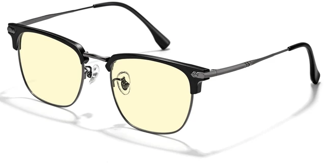 Main image of ZanyLen Blue Light Glasses ^^ Men Browline Gaming Glasses ^^ Anti Eye Strain & Migraine Blue Blocker Eyeglasses