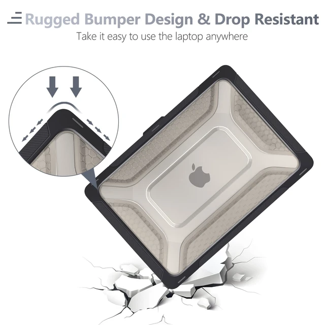 Alt view image 4 of 5 - Batianda HexArmor Case for MacBook Pro 13 Inch 2022 2020, Black