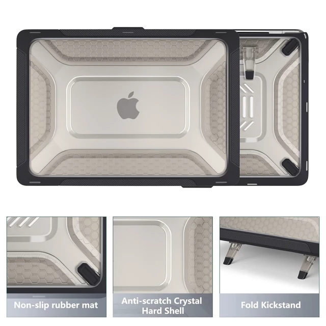 Alt view image 5 of 5 - Batianda HexArmor Case for MacBook Pro 13 Inch 2022 2020, Black
