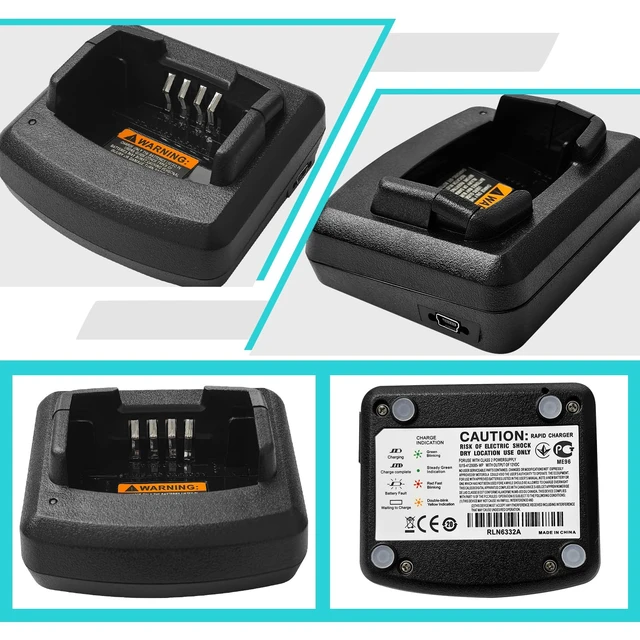 Alt view image 5 of 5 - CP110 Rapid Charger RLN6332A for Motorola RDU4100 RDM2070D RDV5100 RDU2020 RDU2080D RDV2020 RDV2080D RDM2080 RDU4160D Walkie Talkie Charger RLN6175 RLN6304