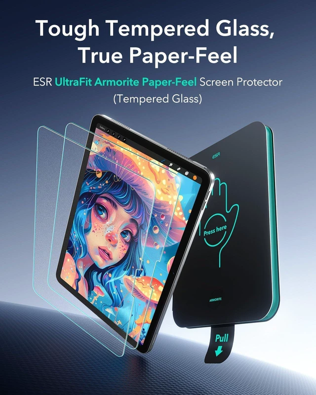 Alt view image 2 of 5 - ESR 2 Pack Armorite Paper-Feel Screen Protector for iPad Air 11 Inch