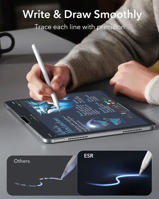 Alt view image 3 of 5 - ESR 2 Pack Armorite Paper-Feel Screen Protector for iPad Air 11 Inch