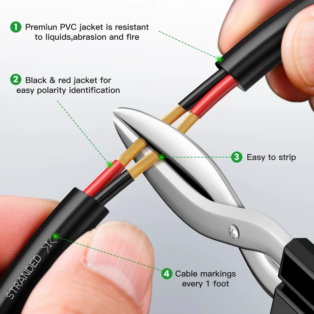 Alt view image 3 of 5 - BAHIWOM Outdoor Speaker Wire 12 Gauge 200FT CL3 Rated CCA Speaker Cable
