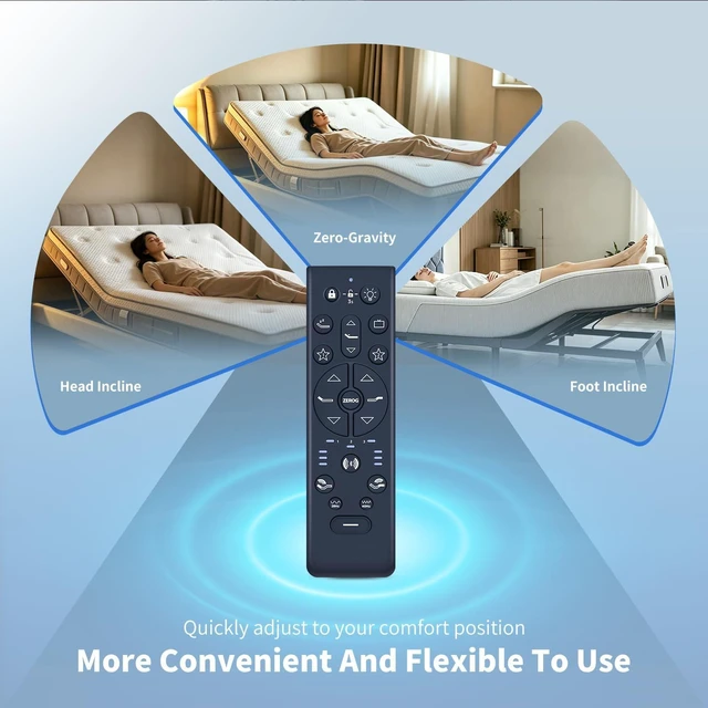 Alt view image 4 of 5 - RF396E Remote for TEMPUR-Pedic Tempur-Ergo PROSMART Keeson Adjustable Bed