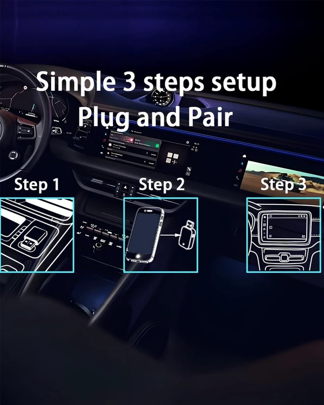 Alt view image 4 of 5 - Wireless CarPlay Android Auto Adapter Plug and Play AI Box for Factory Wired