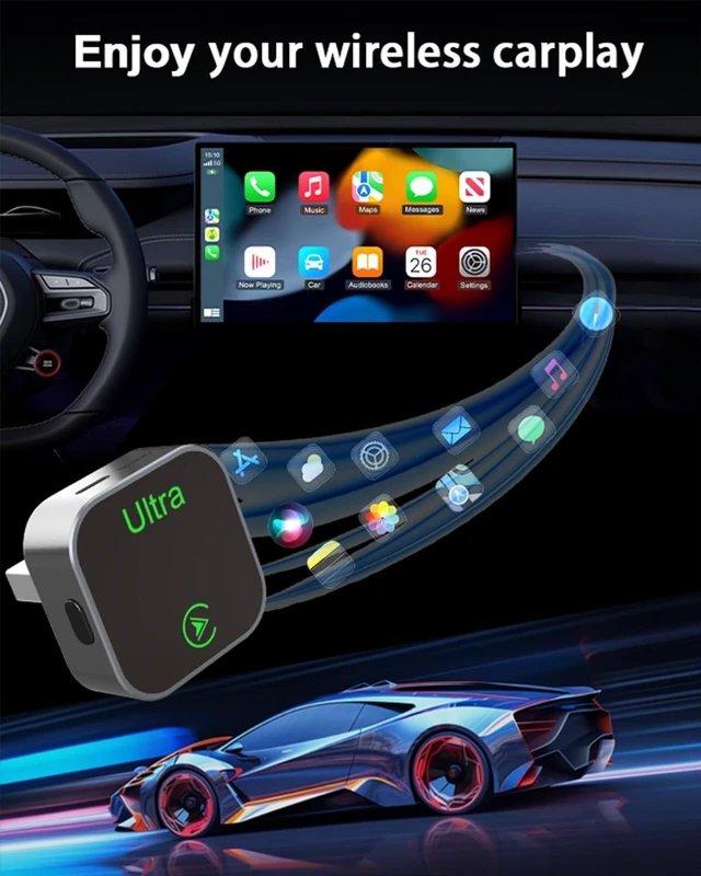 Alt view image 3 of 5 - Wireless CarPlay Android Auto Adapter Plug and Play AI Box for Factory Wired