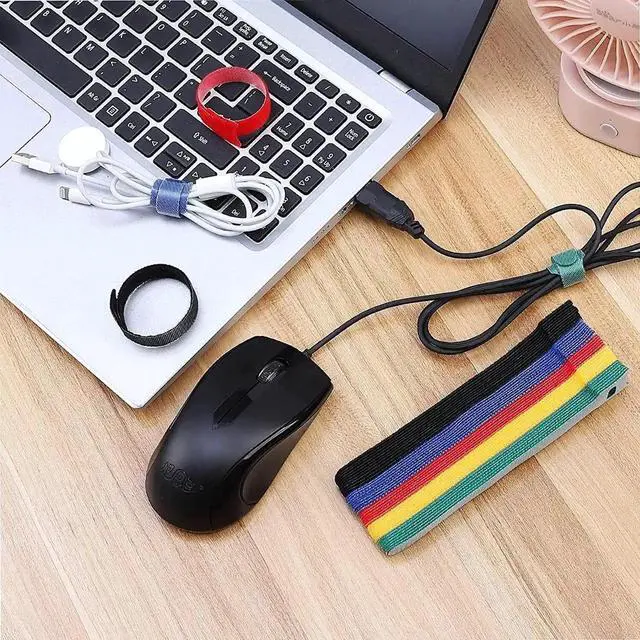Alt view image 2 of 6 - 6" Velcro Resuable Ties,Cable Ties Self Adhesive Reusable Loop Hook Wrap Bundle Plastics Nylon Strap Organizer Self Clip Holder Wire Tie 100pcs/bag (White)