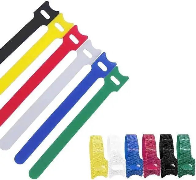 Alt view image 6 of 6 - 6" Velcro Resuable Ties,Cable Ties Self Adhesive Reusable Loop Hook Wrap Bundle Plastics Nylon Strap Organizer Self Clip Holder Wire Tie 100pcs/bag (White)