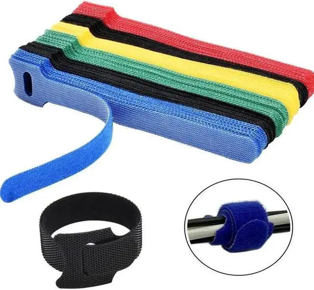 Alt view image 4 of 6 - 8" Velcro Resuable Ties,Cable Ties Self Adhesive Reusable Loop Hook Wrap Bundle Plastics Nylon Strap Organizer Self Clip Holder Wire Tie 100pcs/bag (Purple)