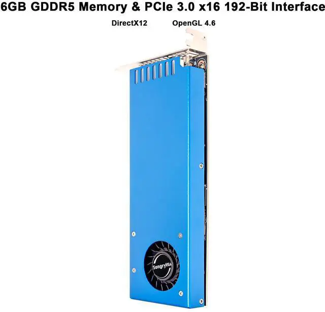 Alt view image 5 of 7 - SongryVGA GTX 1060 6GB Low Profile Graphics Card,GDDR5 Dual HDMI Ports PCIe 3.0 x16 192-Bit Compact Design for SFF/Thin ITX/HTPC PC