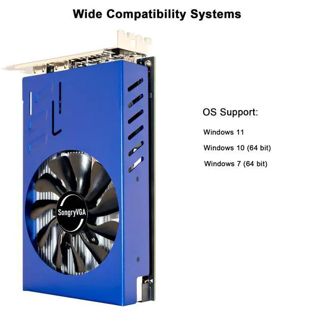 Alt view image 6 of 6 - SongryVGA RX 580 8GB Multi Monitor Graphics Card PCIe 3.0 x16 Interface 6 HDMI GDDR5 Outputs for 6 Monitors 4K Display, Compact Design for Trading and Video Wall Applications