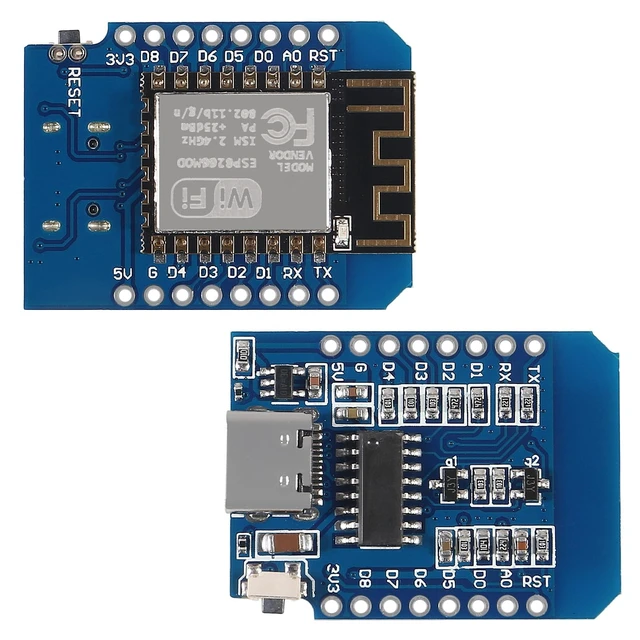 Alt view image 2 of 5 - Type-C ESP8266 ESP-12 ESP-12F NodeMcu Mini D1 Module WeMos Lua 4M Bytes WLAN WiFi Internet Development Board Base on ESP8266 ESP-12F for Arduino,Compatible with WeMos D1 Mini (10pcs Type-C)