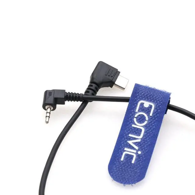 Alt view image 2 of 5 - Eonvic USB-C Right Angle to 2.5mm LANC Right Angle Run/Stop Cable for DJI RS2 RS3 Sony FS5 FS7 FX6 FX9 Camera