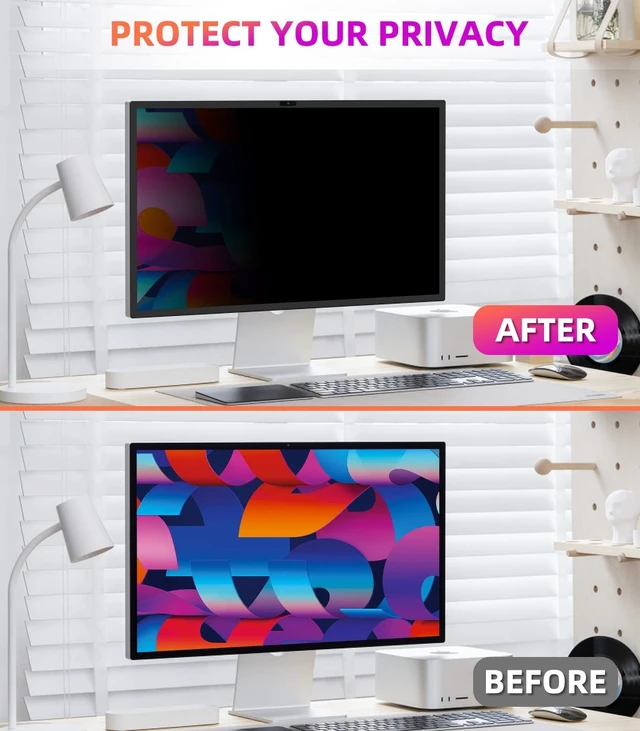 Alt view image 5 of 5 - PYS Privacy Screen for iMac 24 Inch 2021/2023/2024 (M1/M3/M4 chip), Reusable & Removable, Privacy Filter for iMac All-in-One Desktop Computer and Anti-Glare Protector