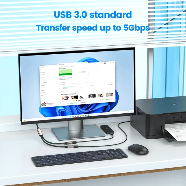 Alt view image 4 of 5 - MOGOOD USB Splitter 1 in 2 Out,USB 3.0 Splitter Y Cable,Dual USB Extender