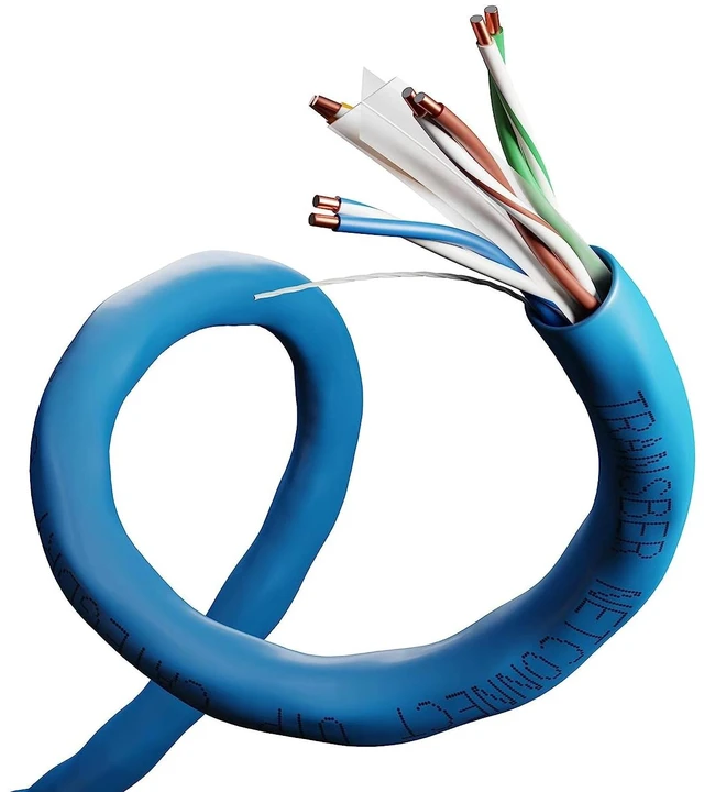 Alt view image 2 of 3 - Transber, CAT6 250ft Ethernet Cable Solid UTP Up to 10Gbps 550Mhz 23AWG 4x2 Pair Bulk Cable Network PoE++/4PPoE LAN Wire 500-feet Easy Pull Box (Blue)