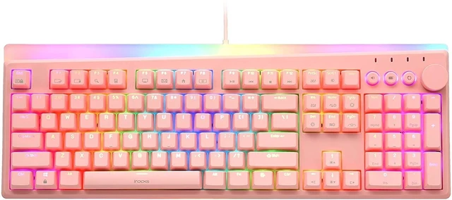 Main image of iRocks K71M RGB Mechanical Gaming Keyboard, Multi-Media Knob, Blue Switch