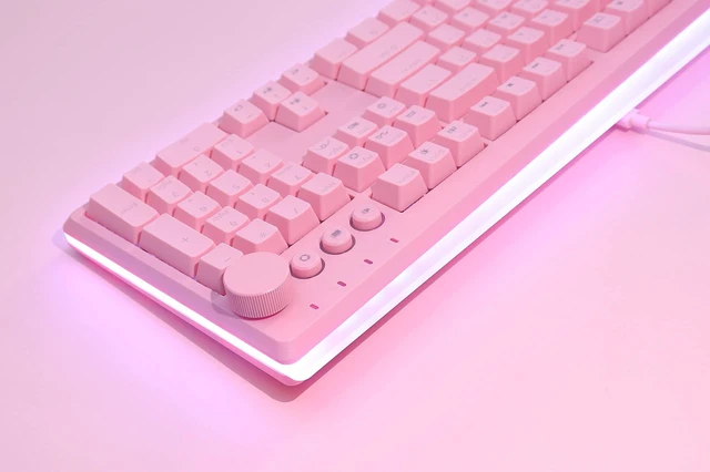Alt view image 5 of 5 - iRocks K71M RGB Mechanical Gaming Keyboard, Multi-Media Knob, Blue Switch