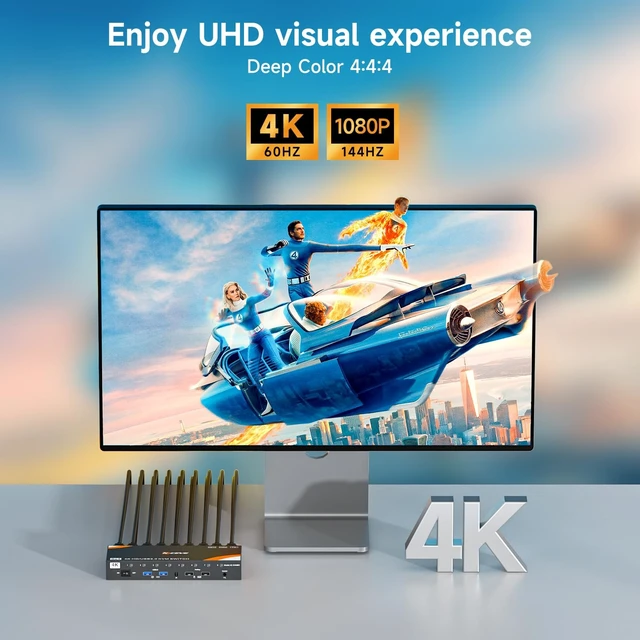 Alt view image 5 of 5 - HDMI KVM Switch 8 Computers 1 Monitor, 8 Ports USB 3.0 KVM Switcher Support 4K@60Hz for 8 PC Share Keyboard and Mouse, Support Hotkey Switching Way
