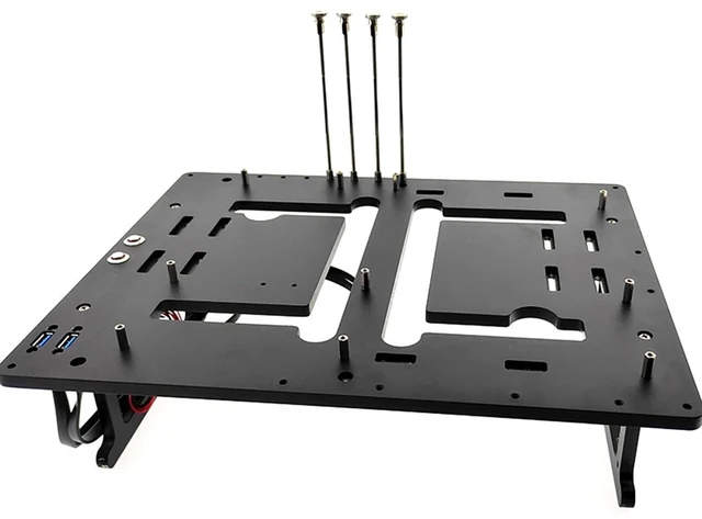 Main image of Open Air Frame Computer Case PC Test Bench Aluminum Computer Cases Shell, Support Installation of Water Cooling Devices Compatible with ITX/MATX/ATX Motherboards(ATX Motherboard)