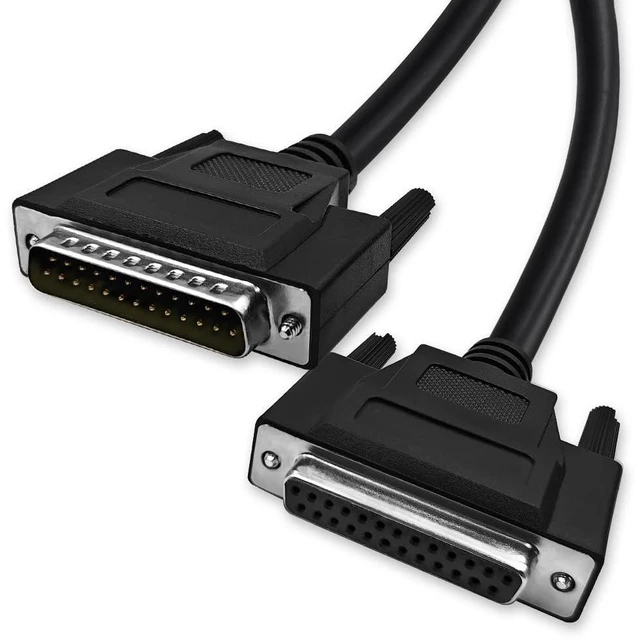 Main image of XANHAM DB25 25 Pin 16 Feet(5 Meter) Two Row Straight Through Serial Cable, Double Shielded(Metal Braiding&AL-foil), Female to Male, Black, SC920S10FM