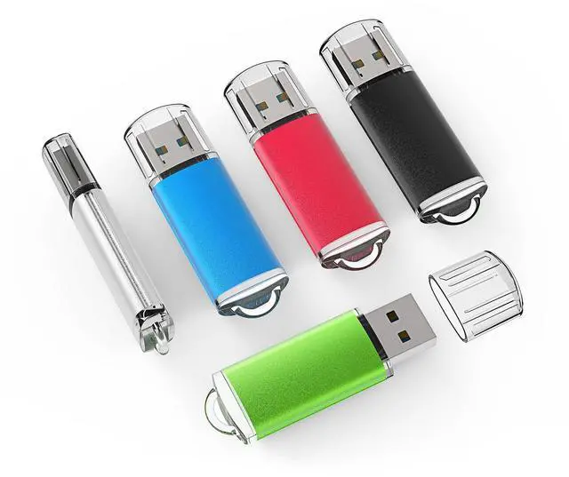 Main image of TOPESEL USB Flash Drive 5 Pack 32GB USB 3.0 Flash Drive High Speed Flash Drive Memory Stick USB Drive Thumb Drives USB Stick for PC laptops (5 Mixed Colors: Black Blue Green Red Silver)