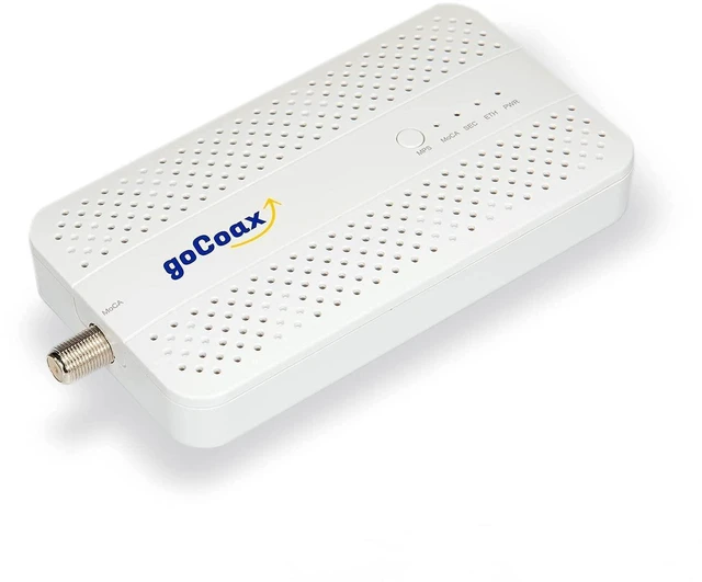 Main image of goCoax MoCA 2.5 Adapter with 2.5GbE Ethernet Port ^^ MA2500D Ethernet Over Coax for Gaming & 4K Streaming ^^ 2.5Gbps, Plug and Play ^^ for Homes with Coaxial Cable Wiring - Requires 2+ Adapters (White