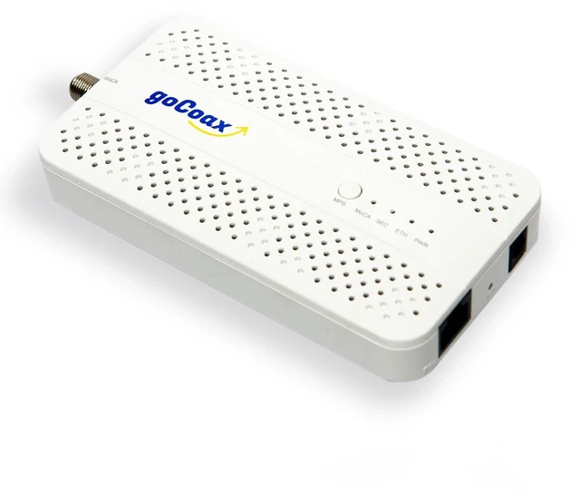 Alt view image 4 of 5 - goCoax MoCA 2.5 Adapter with 2.5GbE Ethernet Port ^^ MA2500D Ethernet Over Coax for Gaming & 4K Streaming ^^ 2.5Gbps, Plug and Play ^^ for Homes with Coaxial Cable Wiring - Requires 2+ Adapters (White