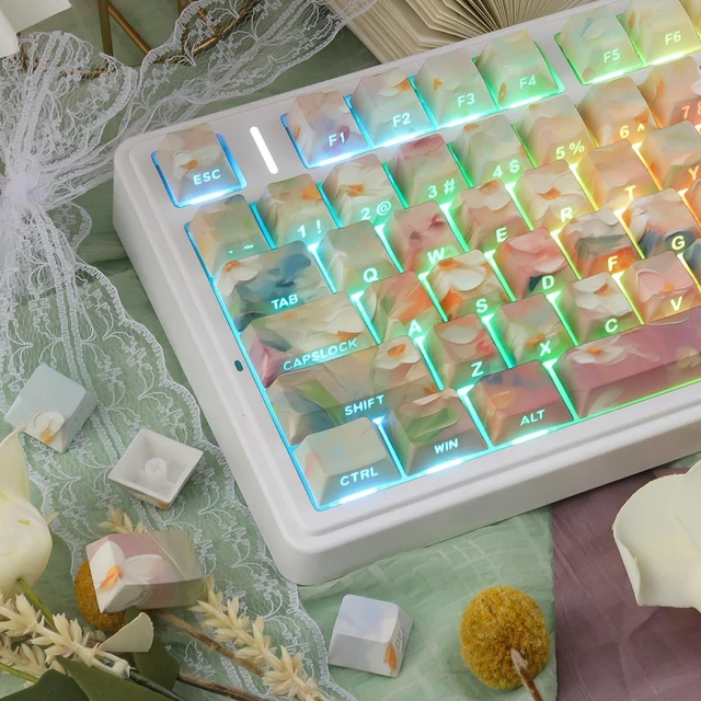 Alt view image 3 of 5 - JOMKIZ PBT Keycaps Cherry Profile Shine Through, 133 Keys Dye-Sublimation