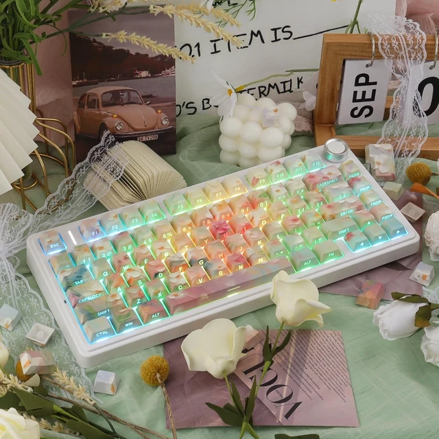 Alt view image 2 of 5 - JOMKIZ PBT Keycaps Cherry Profile Shine Through, 133 Keys Dye-Sublimation