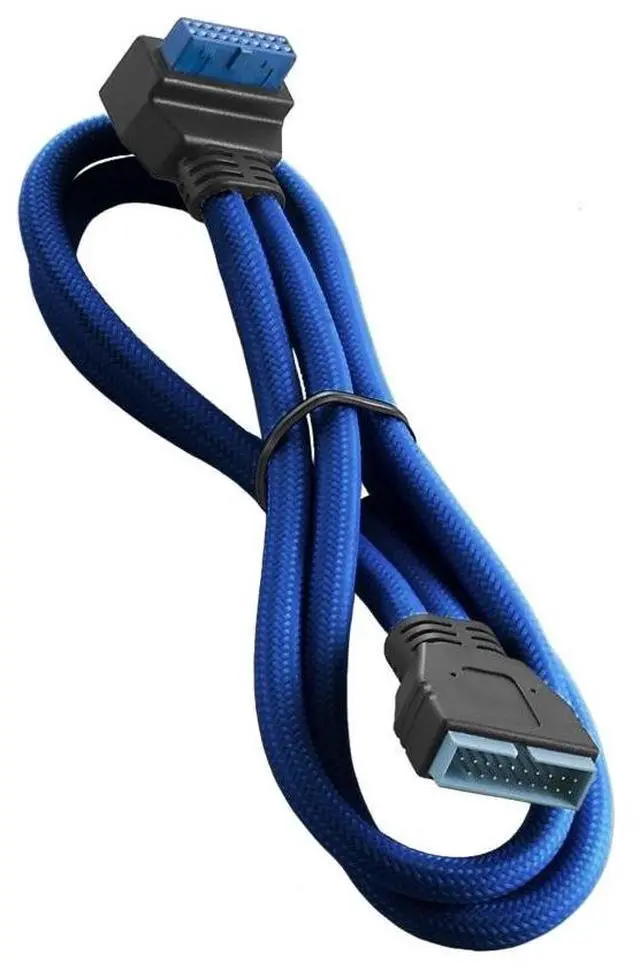 Main image of CableMod ModMesh Sleeved Right Angle Internal USB 3.0 Cable (Blue, 50cm)