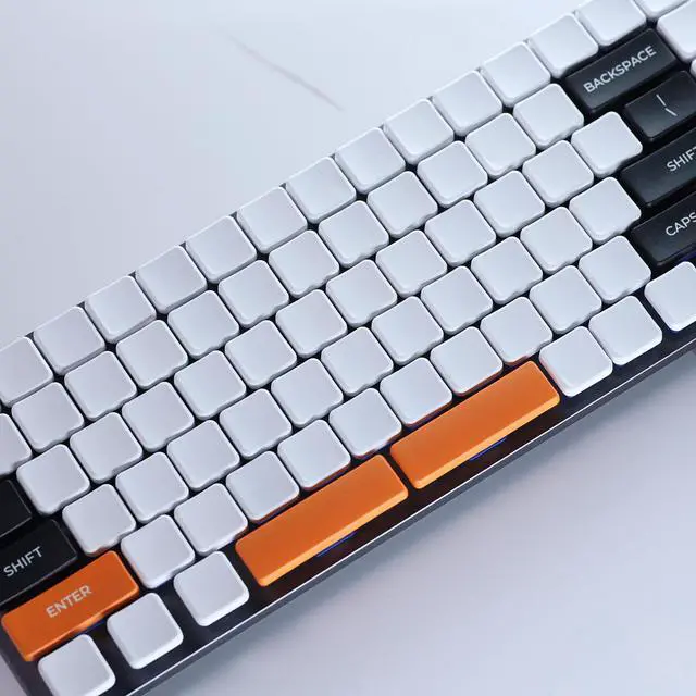 Alt view image 3 of 5 - Chocfox Low Profile PBT Keycaps for Kailh Chocolate Switch Mechanical Keyboard, 18.1mm x 18.1mm, 40-Pack 1U, Porcelain White