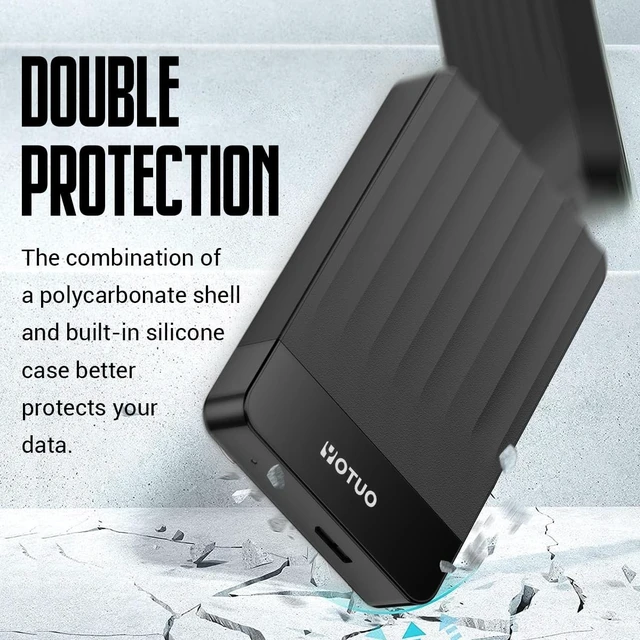 Alt view image 4 of 5 - YOTUO 1TB External Hard Drive, Portable Storage Expansion HDD, USB 3.0 & USB-C for PC, Mac, Desktop, Laptop, Smartphone, PS4, Xbox One, Xbox 360, Office & Game, Black
