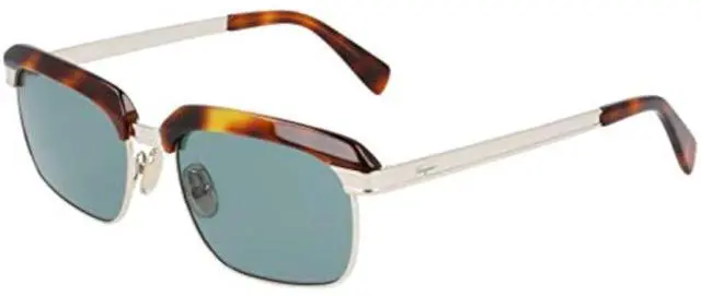 Alt view image 2 of 3 - SALVATORE FERRAGAMO-SF263S 271 Rectangle Sunglasses Tortoise/Gold Blue Green