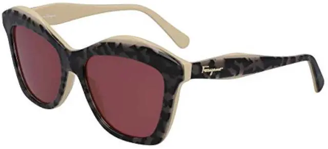 Alt view image 2 of 3 - SALVATORE FERRAGAMO-SF941S 056 Gray Havana/Beige Solid Wine