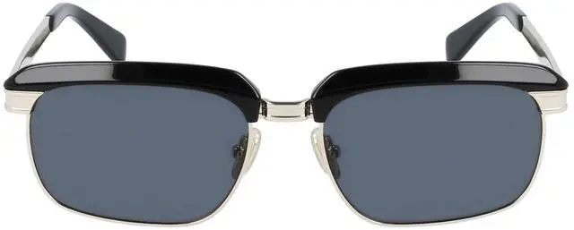 Alt view image 3 of 4 - SALVATORE FERRAGAMO-SF263S 017 Rectangle Sunglasses Black/Gold Gray Solid