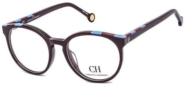 Alt view image 2 of 4 - CAROLINA HERRERA-VHE802 09FD Round Eyeglasses Plum