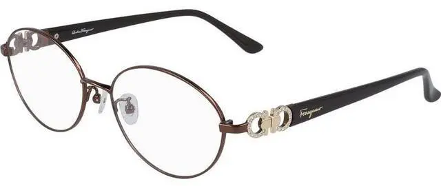 Alt view image 2 of 3 - SALVATORE FERRAGAMO-SF2541RA 210 Oval Eyeglasses Shiny Brown