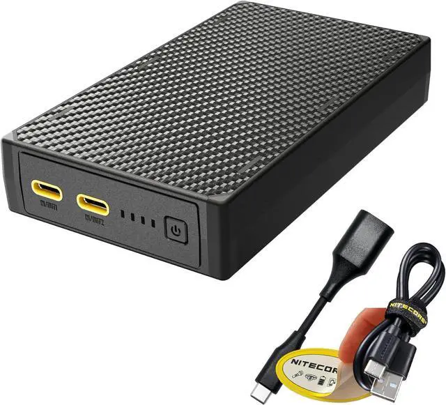 Main image of Nitecore NB20000 Gen 3 Power Bank, 20000mAh Fast Charging QC PD Compatible with iPhone, Samsung Galaxy and Tablets with Lumentac USB Charging Cable (Dual USB-C)