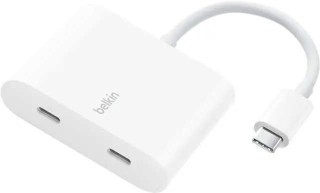 Main image of USB C Splitter - Dual Port Hub - 1 x USB-C 3.2 Gen2 Port & 1 x 100W PD Port - Simultaneous Data Transfer & iPhone Charger Fast Charging - Apple iPhone, iPad, Nintendo Switch 2 & More - White